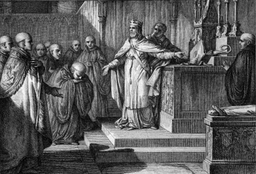 Hugues Capet (941-996) rétablit les élections canoniques : le roi des Francs permet aux moines d