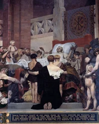 La Mort de Sainte Geneviève, Patronne de la Ville de Paris (peinture murale par Jean Paul Laurens)