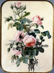 Les Roses. Peinture de Jean Pierre Lays (1825-1887) Collection privee.