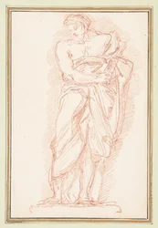 Figure masculine debout portant un himation