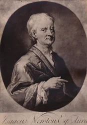 Sir Isaac Newton, mathématicien et physicien anglais, début du 18e siècle