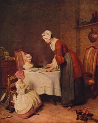 Le Bénédicité, titre français, vers 1740