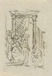 Homme agenouillé devant un prince