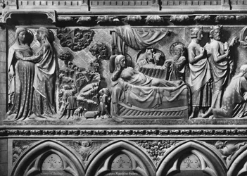 Cathédrale, intérieur, jubé, visitation, annonce aux bergers, nativité, vers 1340-51