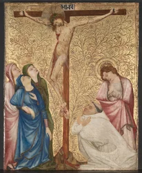 Calvaire avec un moine chartreux