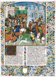 Chronique de la Bouquechardiere, histoire du monde composée par Jean de Courcy, seigneur de Bourg-Achard (parchemin)