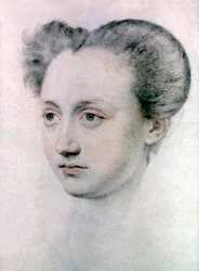 Marie Touchet, maîtresse du roi Charles IX, vers 1570 (dessin)