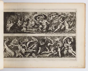 Planche de "Frises, feuillages ou tritons marins, à la romaine"