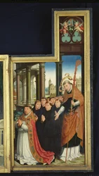 Polyptyque de la glorification de la Sainte Trinité, panneau représentant des moines
