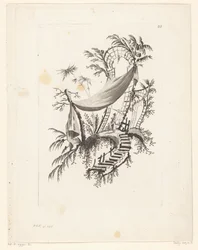 Figure avec parasol sous une tente