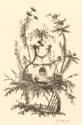 Fontaine chinoise avec vase
