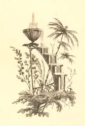 Fontaine chinoise avec escalier