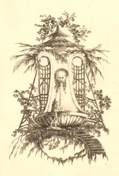 Fontaine chinoise avec masque