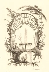 Fontaine sous pergola