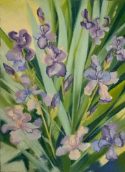 Iris dans une bordure, 2023 (pastel sur papier)