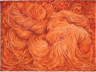 Laine terre de Sienne brûlée, 2013 (gouache sur papier)
