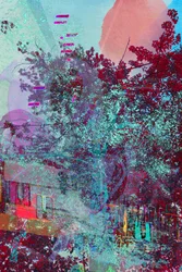 Paysage abstrait et glitch