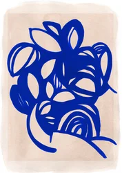 Motif floral abstrait bleu