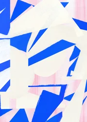 Formes audacieuses bleues et roses