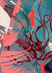Coral Teal Organic Flow