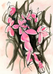 Fleurs abstraites roses