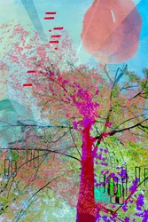 Arbre abstrait aux couleurs vives