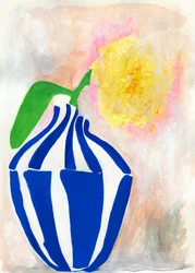 Vase rayé « Yellow Bloom »