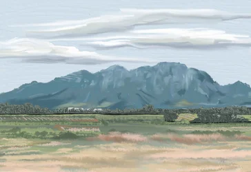 Les champs paisibles de la montagne