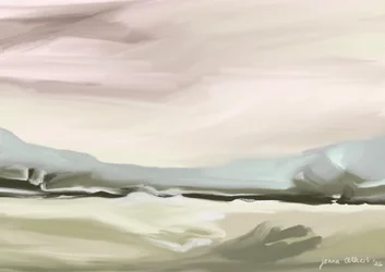 Paysage serein aux couleurs pastel