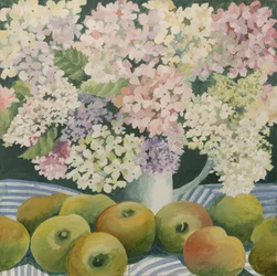 Hortensias et pommes à cuire (acrylique)