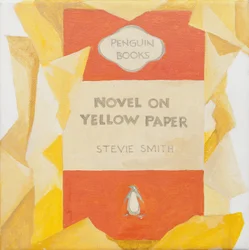Couverture de livre Penguin. Roman sur papier jaune (acrylique)