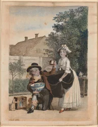 Une scène de la pièce de théâtre de P. A. Heiberg "Chinafarene"