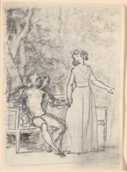 Esquisse de composition pour le tableau de la famille Rabenske
