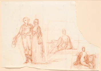 Esquisse de composition pour le portrait de famille Ryberg; à droite esquisse d
