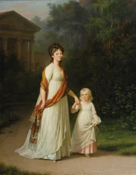 Marie Sophie Frederikke, princesse du Danemark et sa fille, la princesse Caroline