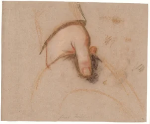 Étude pour le tableau de la famille Ryberg ; main gauche de Johan Christian Ryberg tenant un chapeau
