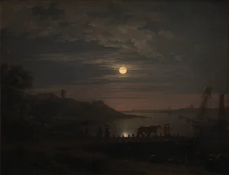 La traversée du Petit Belt à Snoghøj. Lever de lune