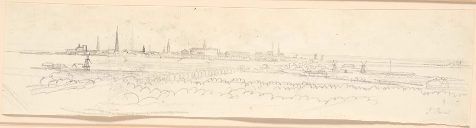 Vue sur Copenhague depuis la colline de Frederiksberg. Étude de fond pour le portrait de Frédéric VI en tant que prince héritier