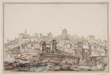 Vue de ville avec maisons et église près d