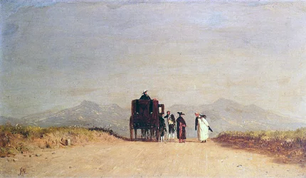Halte des voyageurs dans la campagne romaine, c.1868