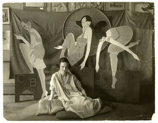 Lin dans son magasin, Greenwich Village, New York, USA, vers 1916-20