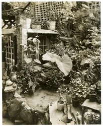 Piscine montrant la terrasse Maison de George et Mary Stonehill, Greenwich Village, New York, USA, c.1936-37