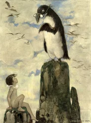 Et là, il vit le dernier des pingouins, de The Water Babies par Charles Kingsley, pub. 1916