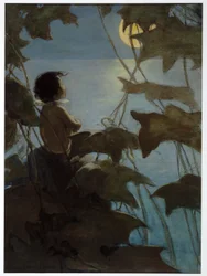Il leva les yeux vers la large lune jaune et pensa qu