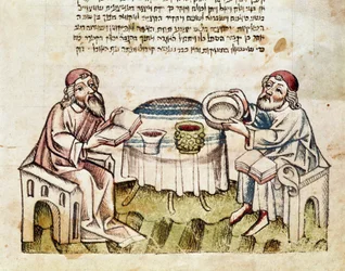 Judaïsme : "deux rabbins célèbrent Pâque avec la cérémonie du Seder" Miniature d
