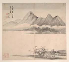 Paysages dans les styles de divers artistes, daté de 1716 (album de douze feuilles ; encre et couleur sur papier)