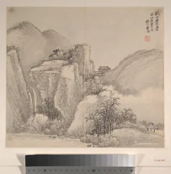 Paysages dans les styles de divers artistes, daté de 1716 (album de douze feuilles ; encre et couleur sur papier)