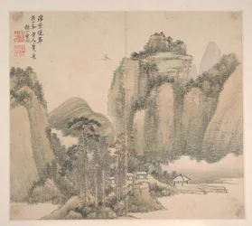 Paysages dans les styles de divers artistes, daté de 1716 (album de douze feuilles ; encre et couleur sur papier)