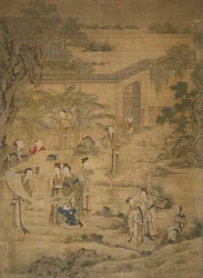 Les femmes regardent les peintures