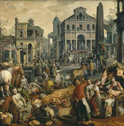 Scène de marché avec Ecce Homo